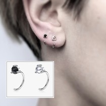 Couple earrings a pair of male and female couples simple and simple sterling silver high-end sense niche generous wild cold cool and handsome