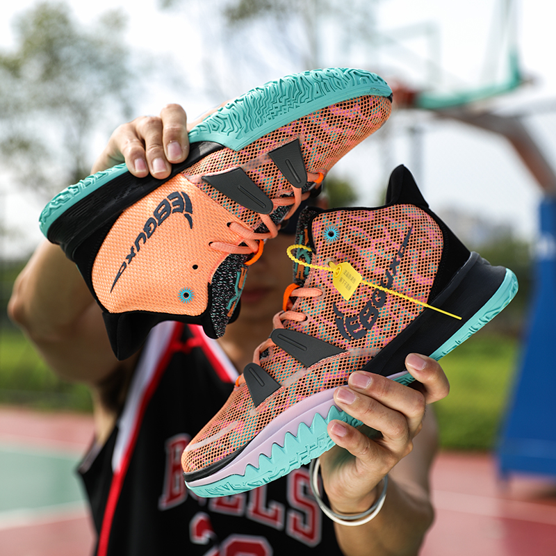 Children's Owen 7 actual combat basketball shoes men's high-top spring and autumn Mandarin duck Putian sports running shoes 9 non-slip air cushion sneakers women