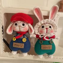 Valentines Day Candy Rabbit Handmade Crochet Doll Material Pack Keychain Gift Couple Pendant Ornament Wool