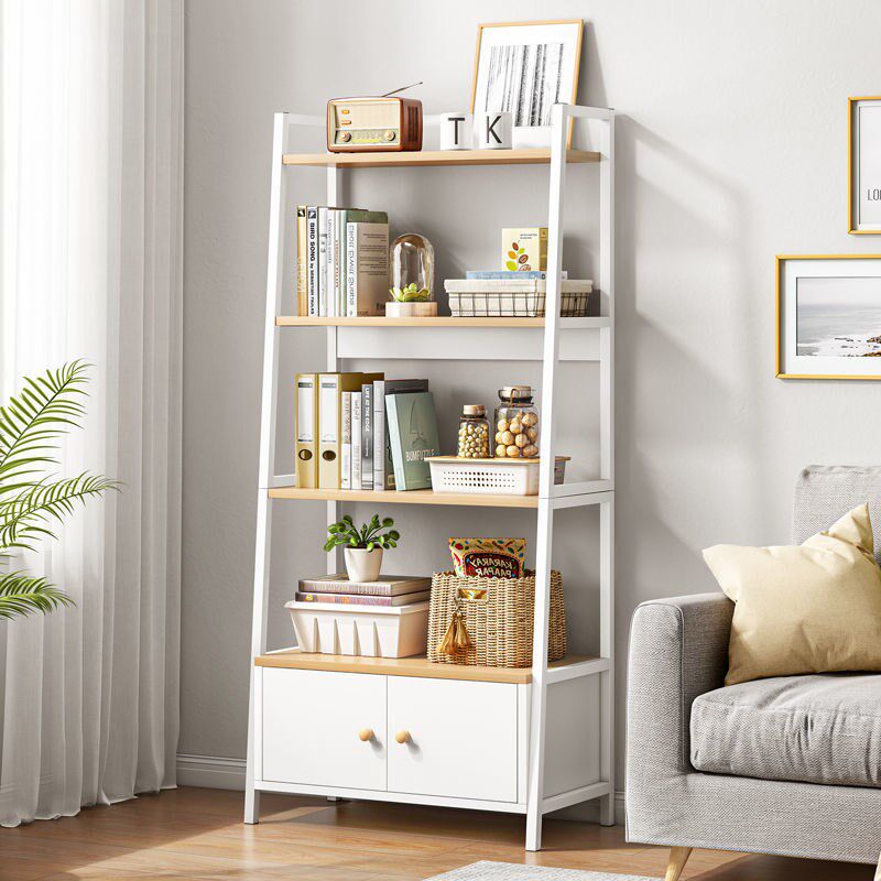 Living room shelf bedroom ladder floor to wall multi-level simple Nordic white Net red bookshelf room storage shelf