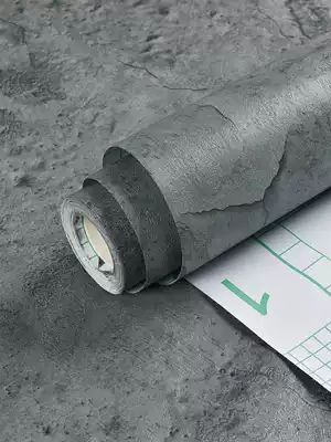 Retro cement gray wallpaper industrial wind wallpaper ins waterproof dorm storefront nostalgic decoration self-sticker scrub