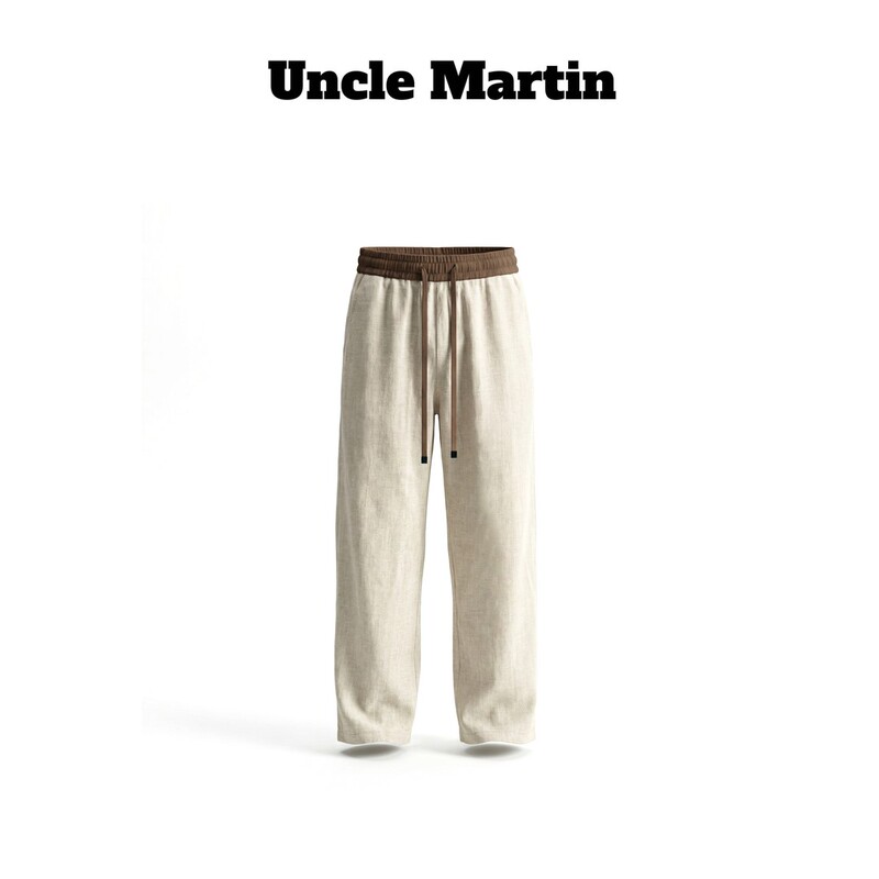 Uncle Martin 26Ss Comfortable Casual Autumn New Style Old Money Linen Relaxed Lazy Style Men's Pants 1216 Uncle Martin 26Ss Comfortable Casual Autumn New Style Old Money Linen Relaxed Lazy Style Men's Pants 1216