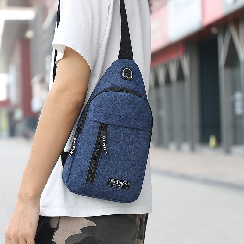 Win Fish Small Shop (19 9 Yuan) New Nylon Canvas Satchel Trendy Single Shoulder Bag Outdoor Leisure Sloping Bag