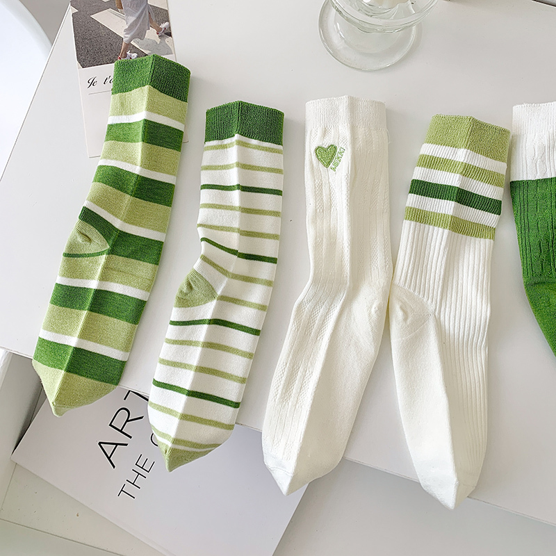 May You Be Brave and Kind, Clear and Bright.【Spring and Summer Green Series, Fresh and Thin Mid-Calf Socks May You Be Brave and Kind, Clear and Bright.【Spring and Summer Green Series, Fresh and Thin Mid-Calf Socks