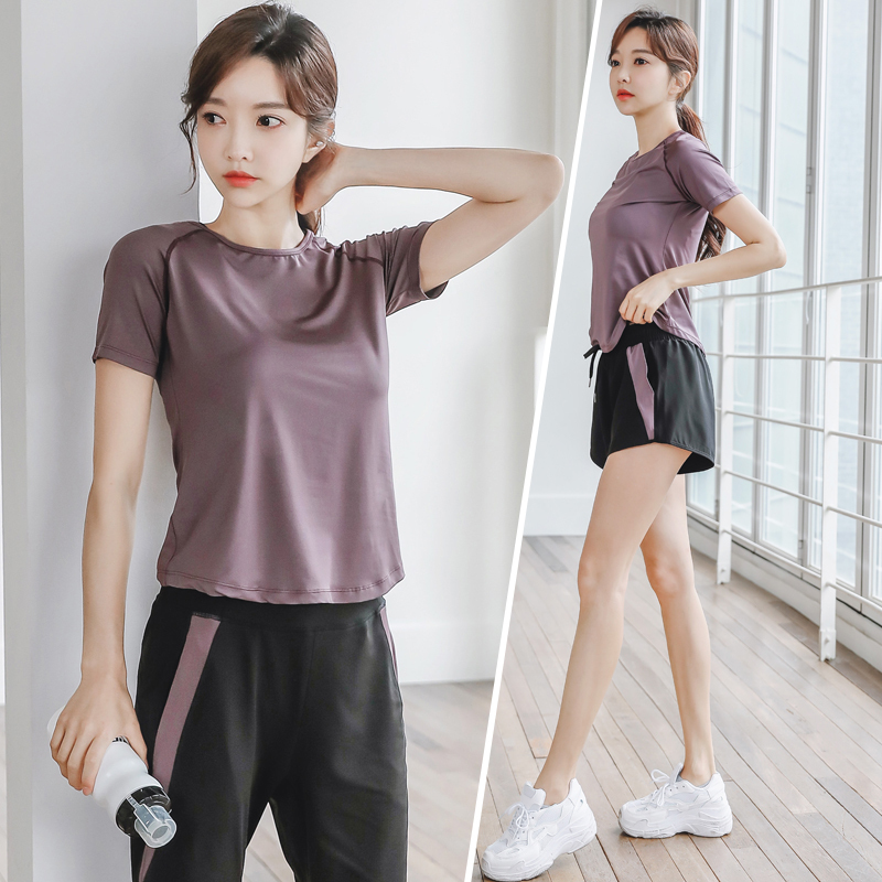 Yoga Clothing Set for Women, Summer Thin Style, Professional Gym Quick-Drying Clothing, Outdoor Sports Morning Running Clothing, Loose Large Size