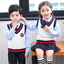 New male and female primary school uniforms childrens class 3 sets of kindergarten garden clothes Spring and autumn suit sweater Inn wind
