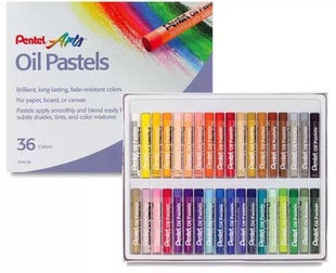 PHN Pentel派通36色油画棒 Pastels Oil 36安全无毒可水洗 粉蜡笔