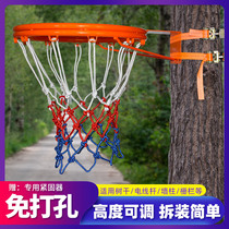 Basketball frame hanging outdoor moving trunk pole rural square free hole dunk training pitch basket