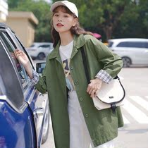 Women's autumn 2020 new Korean version of loose Joker net red coat student Hong Kong flavor retro plaid long windbreaker