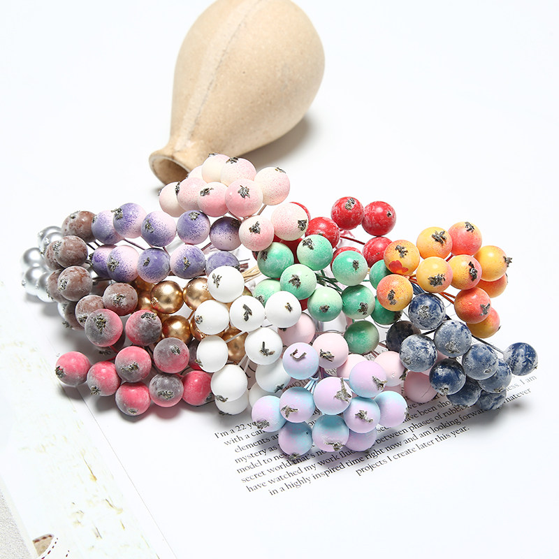 Simulation Berries Blueberry Fruits Fruity Chest Flower Accessories Christmas Decorations Pearl DIY Handmade Ring Gift Box Material