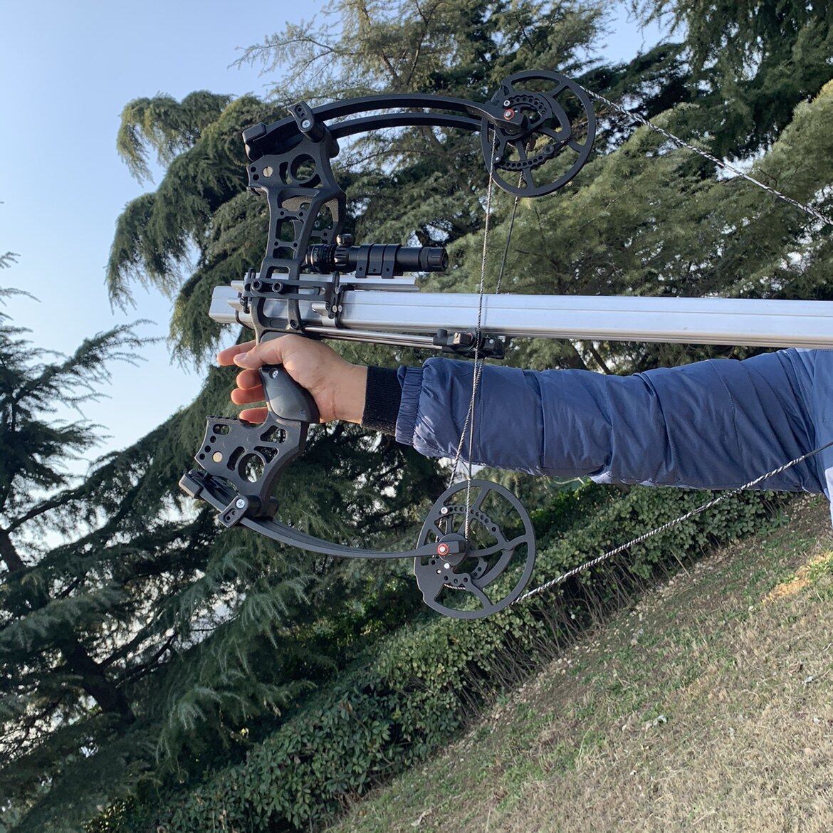 New Upgrade Archery Steel Ball Dual-use Composite Bow Assistant Shot Fish Adult Competitive Outdoor Short Sleeve Triangle Bow