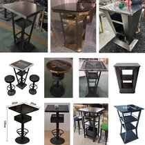 Customized bar tables and chairs clear bar high bar marble nightclub solid wood stainless steel high bar stools