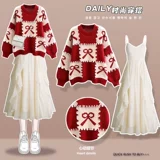 Платье-комбинация, толстовка с бантиком, платье, в стиле Шанель, коллекция 2023