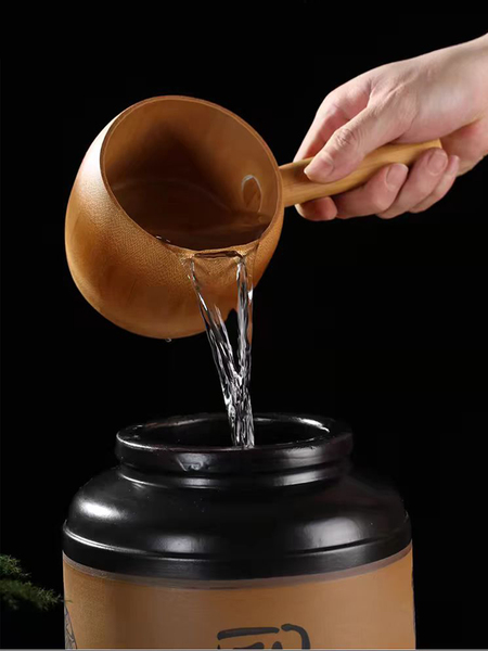 Traditional Bamboo Water Scoop with Long Handle, Bamboo Root Water Ladle, Bamboo Spoon for Dividing Wine, Tea Spoon, Bamboo Tea Scoop