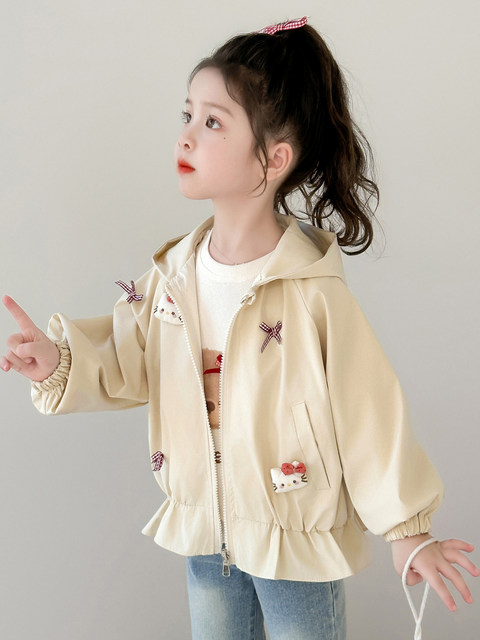 Girls' Spring and Autumn Hooded Jacket 2026 New Stylish Children's Autumn Outfit Fashionable Baby Jacket Top