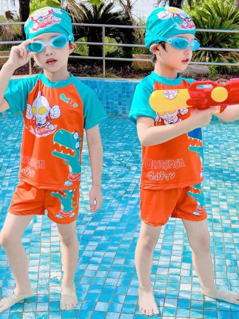 Children's swimsuit boys summer Ultraman split swimsuit bottoms 2026 new boys seaside quick-drying sun protection swimsuit