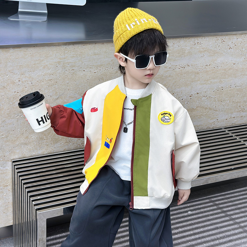 Boys' Jacket Spring and Autumn 2026 New Style Cool Boy Jacket Top Children's Fashionable Sports Spring Baseball Jacket