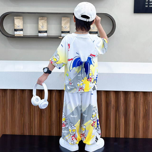 Ultraman Boys' Summer Thin Short-Sleeve Outfit 2026 New Children's Cool Quick-Dry Mosquito-Proof Pants Two-Piece Set Trendy