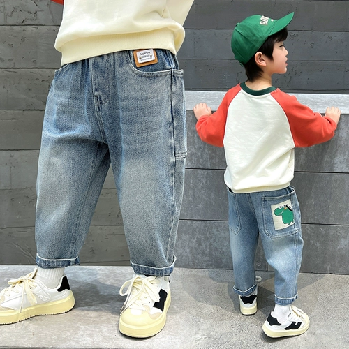 Джинсы для мальчиков, детские штаны, осенние