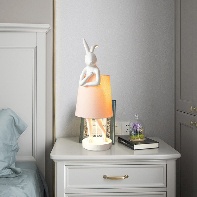 Apron Rabbit Table Lamp Bedroom Bedside Lamp Dining Room Living Room Study Children's Room Simple Creative Animal Shape Table Lamp