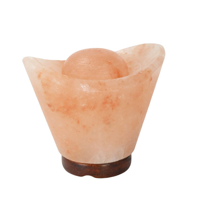 Yuanbao Salt Lamp for Attracting Wealth, Fortune-Enhancing Lamp, Himalayan Natural Crystal Table Lamp, Wealth-Gathering Feng Shui Night Light