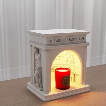Pantheon Melting Wax Lamp Timed Cement Building Aromatherapy Lamp Bedroom Decorative Table Lamp Castle House Plaster Melting Candle Lamp