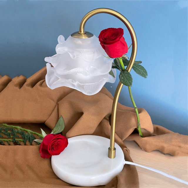 Lily of the Valley Aromatherapy Lamp, Wax Melting Lamp, Timed Marble Bedside Lamp, Retro Light Luxury Scented Candle Heater, Candle Melting Lamp