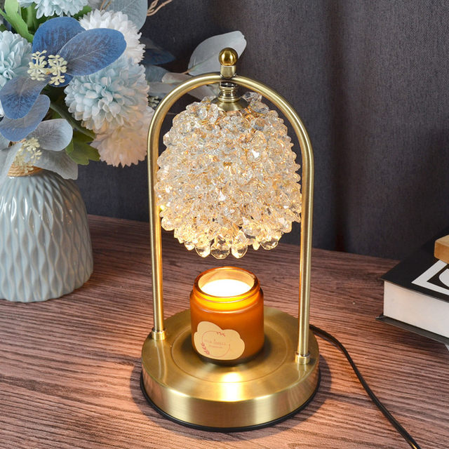Flameless Aromatherapy Wax Melting Lamp, Timer-Controlled Bedroom Light, Luxury Crystal Table Lamp, Candle Melting Lamp, Ambient Light, Night Light