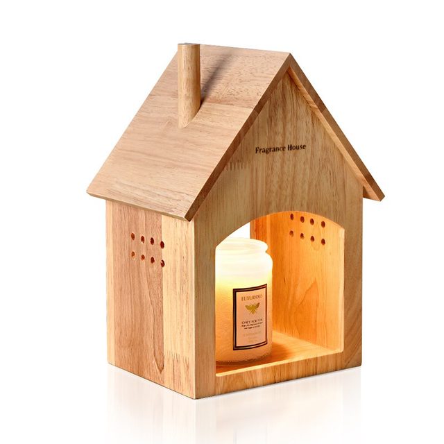 Nordic Solid Wood Aromatherapy Lamp, Wax Melting Lamp, Timed Fragrance Candle Melting Lamp, Japanese Simple Small Cabin Table Lamp, Candle Melting Lamp