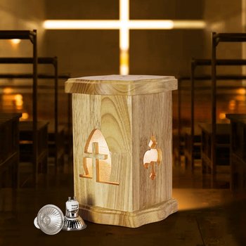 Cross-Shaped Solid Wood Aromatherapy Wax Melting Lamp with Timer, Bedroom Decorative Table Lamp, Flameless Candle Melting Lamp, Ambiance Night Light