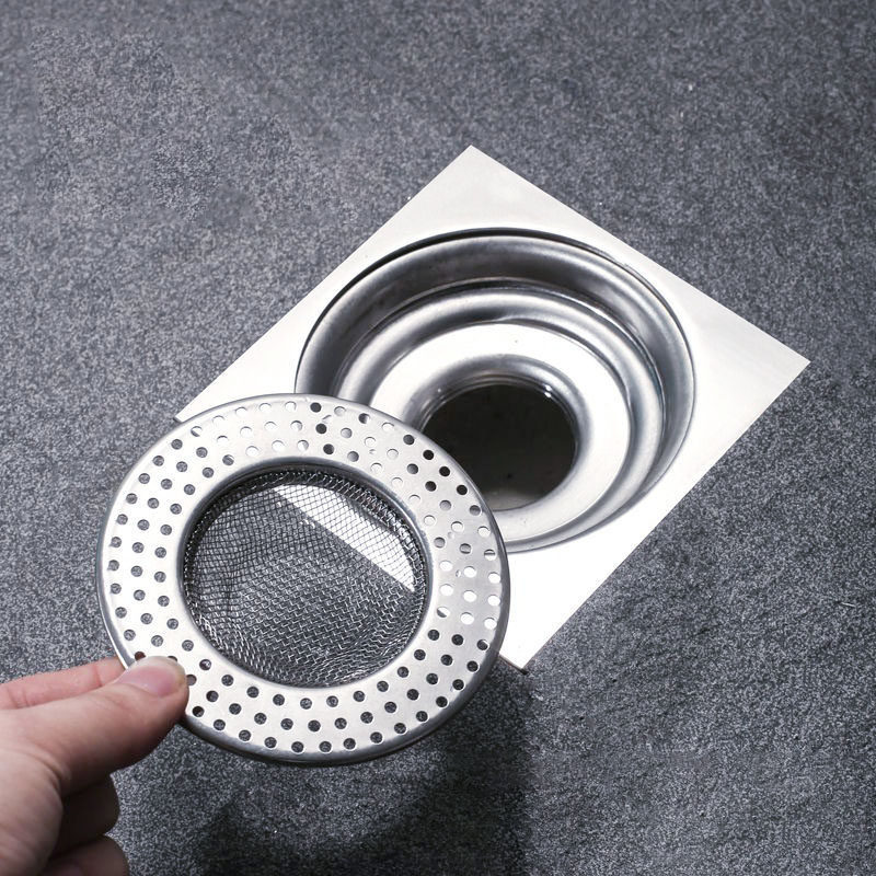 (1 s Intercepts Hair) Stainless Steel Sewer filter Toilet Ground Plug Shower Room Hair Anti-Clogging God-Taobao