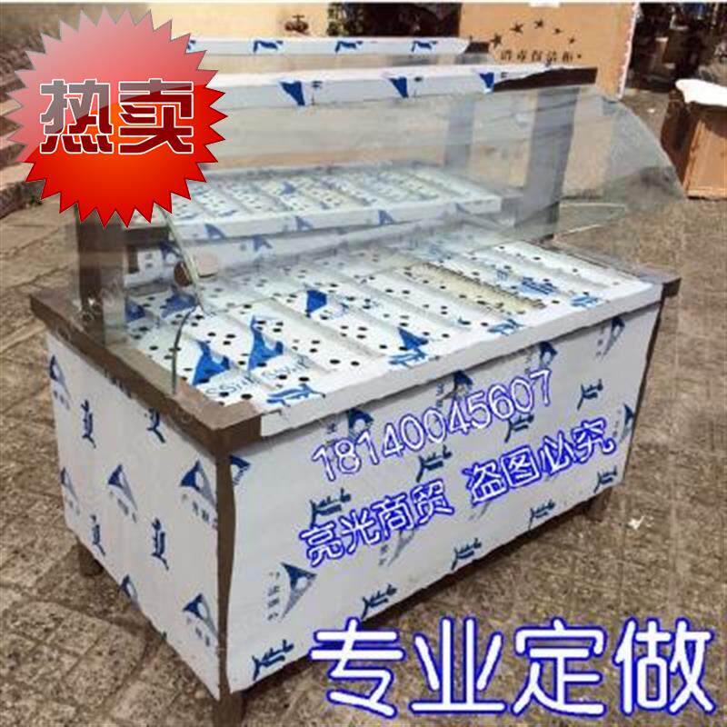 Stainless Steel With Bou Glazed Hood Chinese Fast Food Insulation Sales Dinner Table Sales Dining Car Insulation Cabinet Hot Vegetable Beat Food Trader