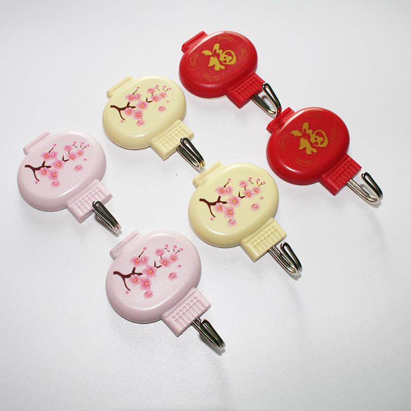 Hanging the hook creative festival wall decoration cartoon indentation stick to the dormitory household with bonding-free punched doors and windows