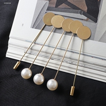 diy handmade material accessories pure copper color-preserving 9-character brooch long pin clothing one-character pin pin