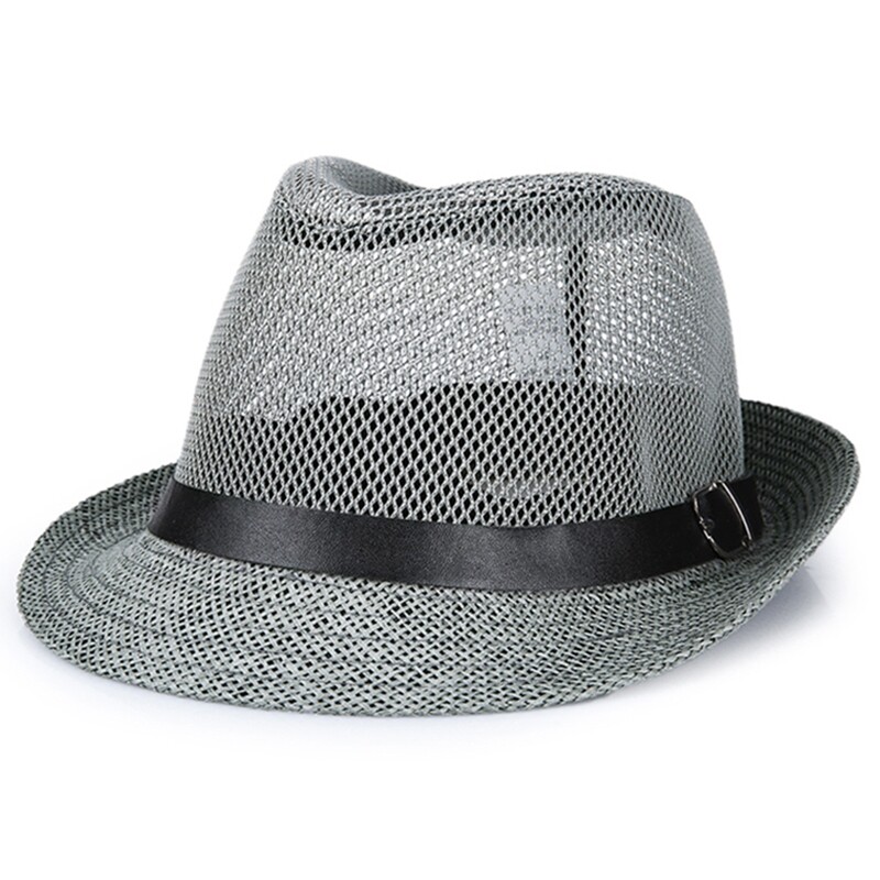 Middle-aged and elderly summer hat men top hat dad breathable linen straw hat cool hat grandpa outdoor net hat