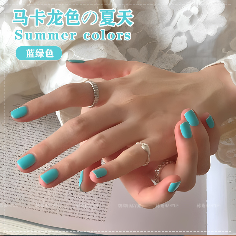 Macaron Candy Blue-Green Nail Polish Gel 2026 New Summer Trendy Turquoise Green Nail Gel