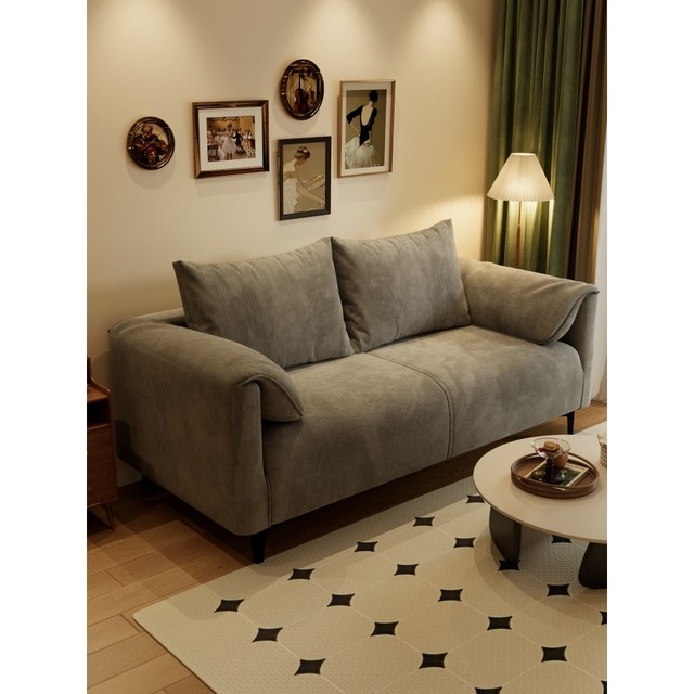 High-end sofa living room small apartment B&B rental room for two or three people corduroy fabric elephant ears simple American style
