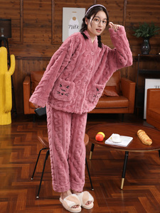 69元包邮 薇拉   加厚加绒珊瑚绒套装