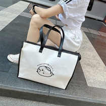 It just so happened that Japan and South Korea simple and generous shopping bag wild large-capacity canvas bag womens shoulder fashion tote bag goddess