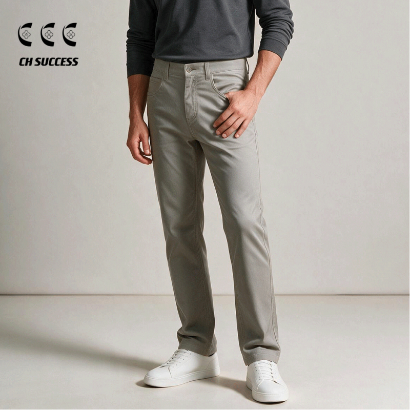 [Long-Staple Cotton] Chsuccess Men's Casual Pants, Soft and Comfortable, Straight-Leg, Slim-Fit, Business-Style, All-Season Trousers