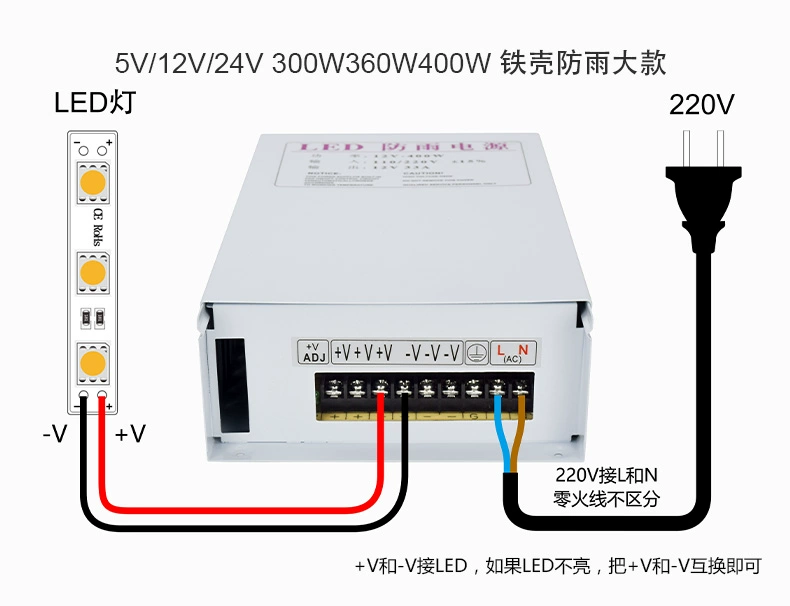 nguồn điện ac Jiaxinyuan LED chống mưa chuyển đổi nguồn điện 12V 33A 400W hộp đèn quảng cáo dạ quang nhân vật biến áp 1000W nguồn ups 220v 12v sang 5v