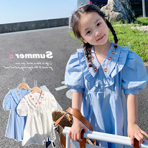 Childrens dress embroidered dress 2022 Summer dress new Korean Yang Yang Sen is a princess dress tide