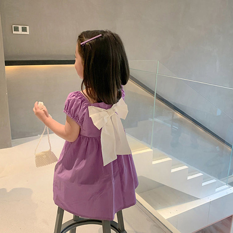 2022 summer children's Korean version of the bow halter dress new baby girl fashion princess skirt