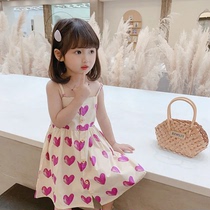 2022 Super Fairy Dress Dress Features Love Print Lovely Comfortable Sleeveless Dress for the new Korean Edition