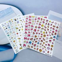 DIY Japanese Synchronized Thin Translucent Adhesive Manicure Stickers New Bear Rabbit Dinosaur Series