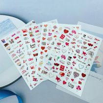 DIY Japanese Synchronized Thin Translucent Adhesive Manicure Stickers New Pink Valentine’s Day Series 1