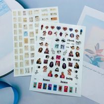DIY day department synchronic thin overdraft back adhesive nail sticker stamp sticker and small angel expression bag