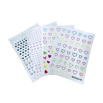 DIY Japanese synchronous thin see-through adhesive nail art stickers new colorful heart-loving series