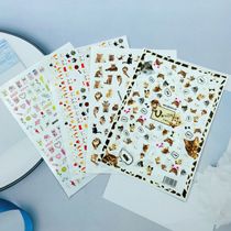 DIY Japanese Synchronized Thin Translucent Adhesive Manicure Stickers Cute Kittens and Puppies Series