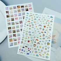 DIY Japanese Synchronized Thin Translucent Adhesive Manicure Stickers Colorful Cute Cloud Series